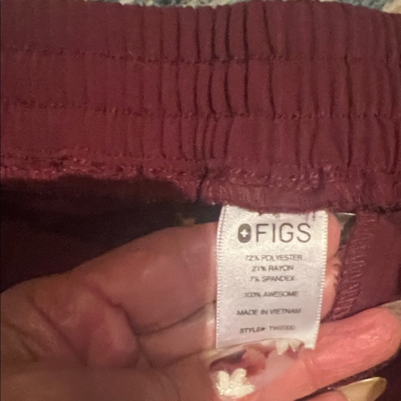 FIGS size XXS Burgundy Pants - Picture 3 of 5